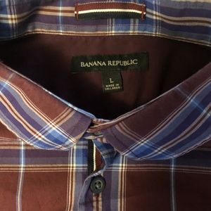 Banana Republic Plaid Dress long sleeve; Large